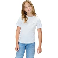 Calvin Klein T-Shirt Unisex Monologo SS IU0IU00719 S/S, Bianco (Bianco Brillante)