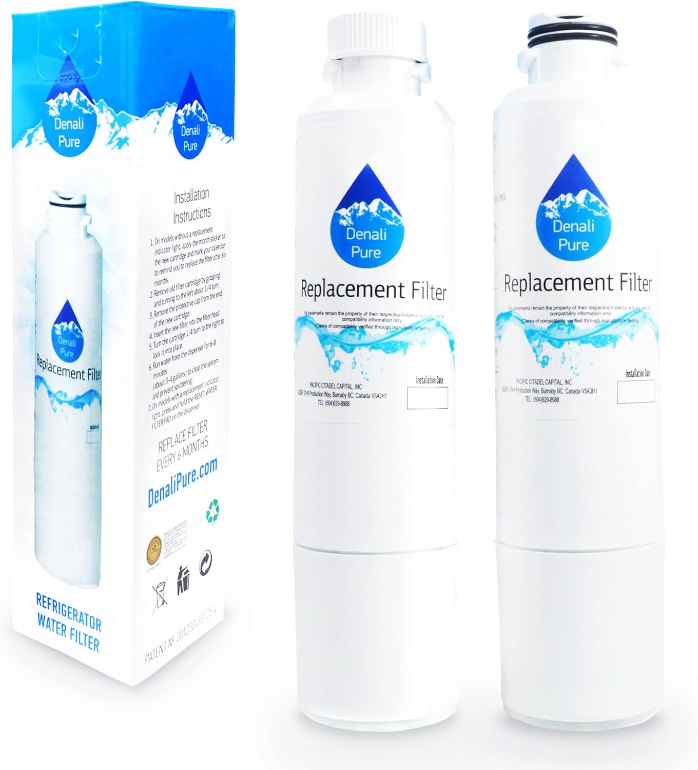 2-Pack Replacement for Samsung RS263 Refrigerator Water Filter - Compatible with Samsung DA29-00020B, DA29-00020A, HAF-CIN Fridge Water Filter Cartridge
