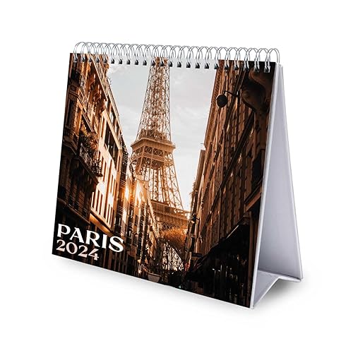 Grupo Erik Paris Desk Calendar 2024 | Desktop Calendar 2024 | 8 x 7 inches - 20 x 17 cm | Paris Calendar 2024 | 12 Month 2024 Planner | Paris Gifts | Cool Calendar
