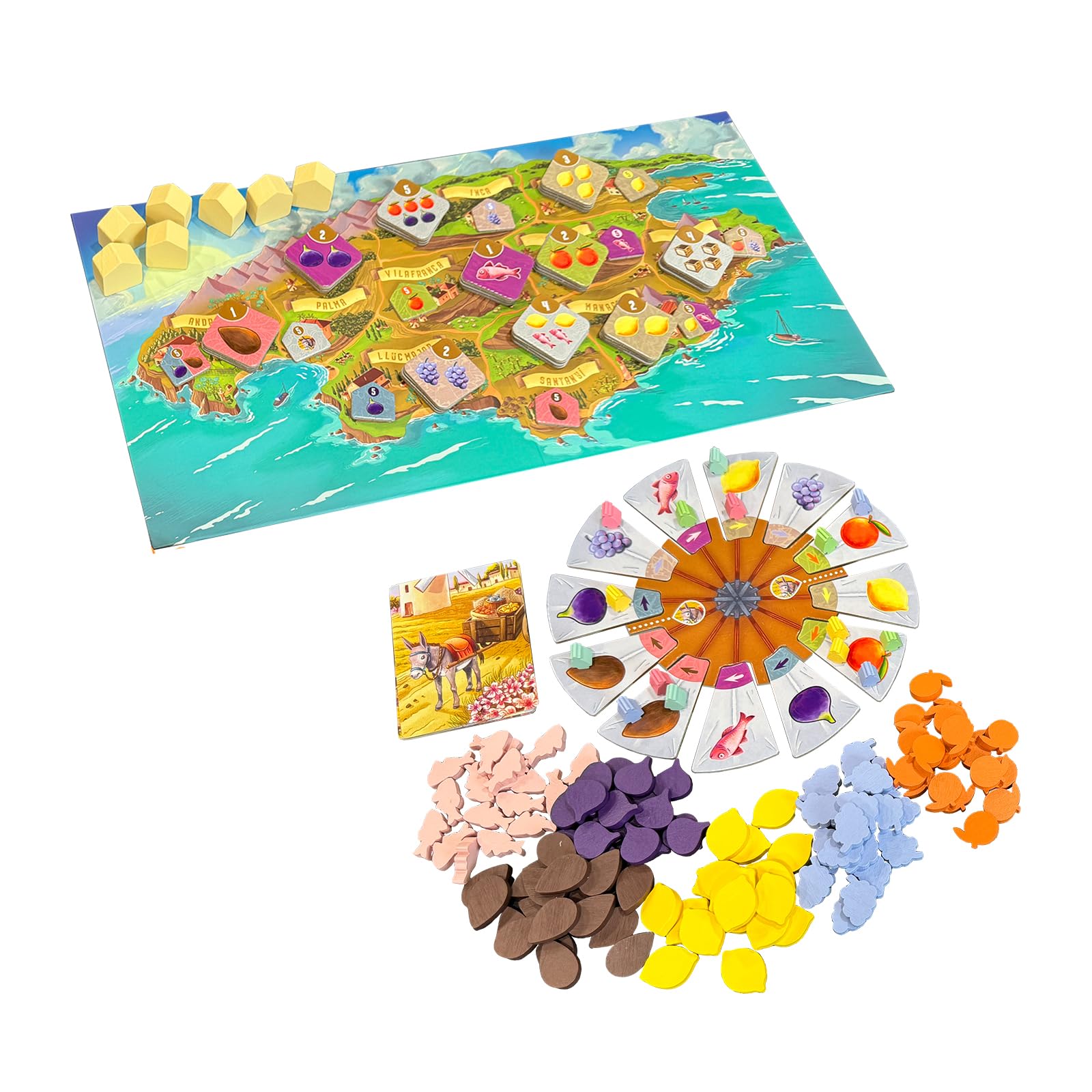 Devir Finca: Gioco da tavolo strategico a Maiorca, raccolta di risorse e consegne, edizione migliorata con mini espansioni, da 2 a 5 giocatori, +10 anni (BGFINSC)