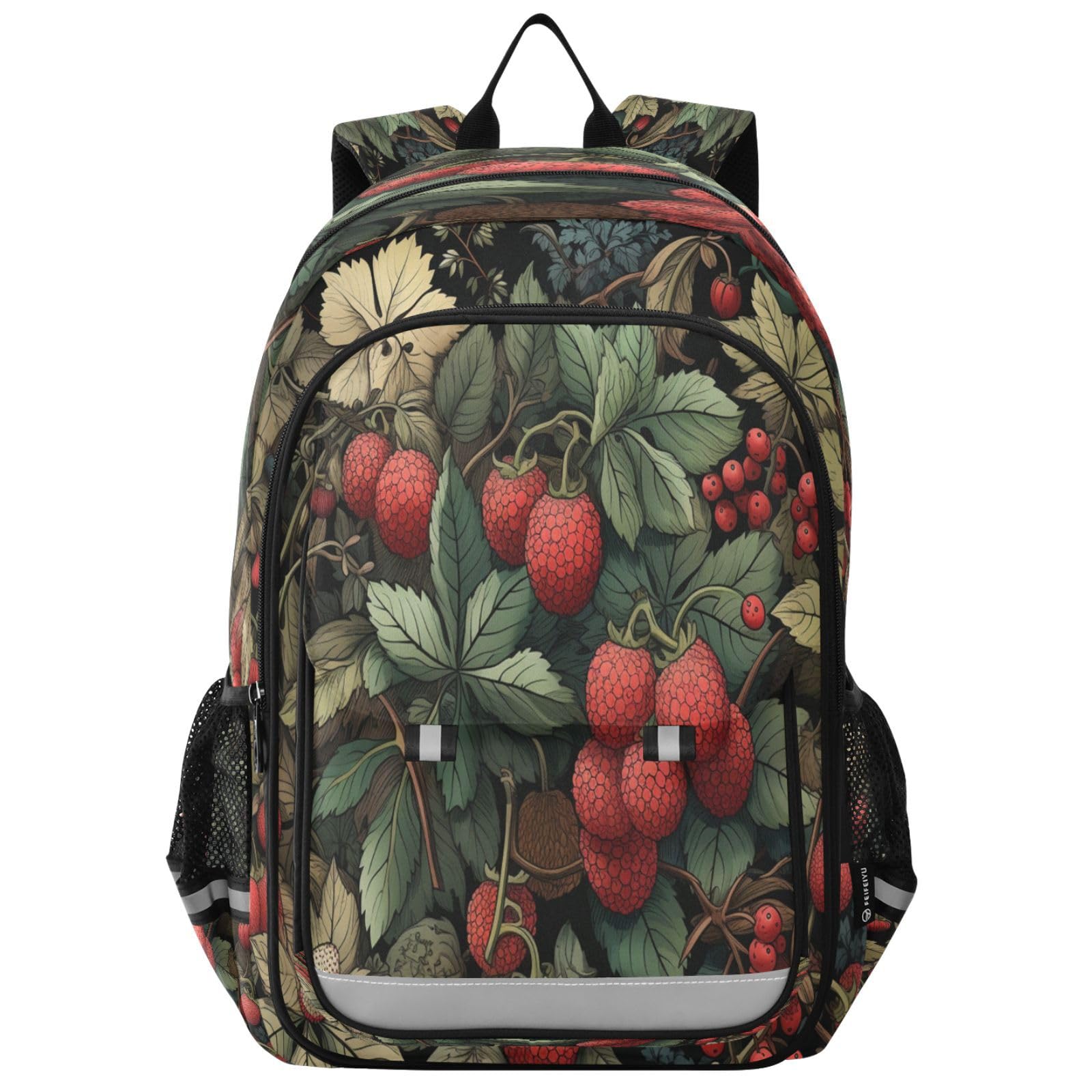 Sac à dos scolaire adolescents impression fruit rouge de qualité supérieure - 8