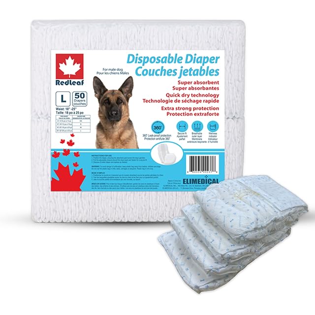 Foto 3 de 8 de REDLEAF Super Absorb - Pañales desechables para perros machos, 50 unidades, grande, MDD-L