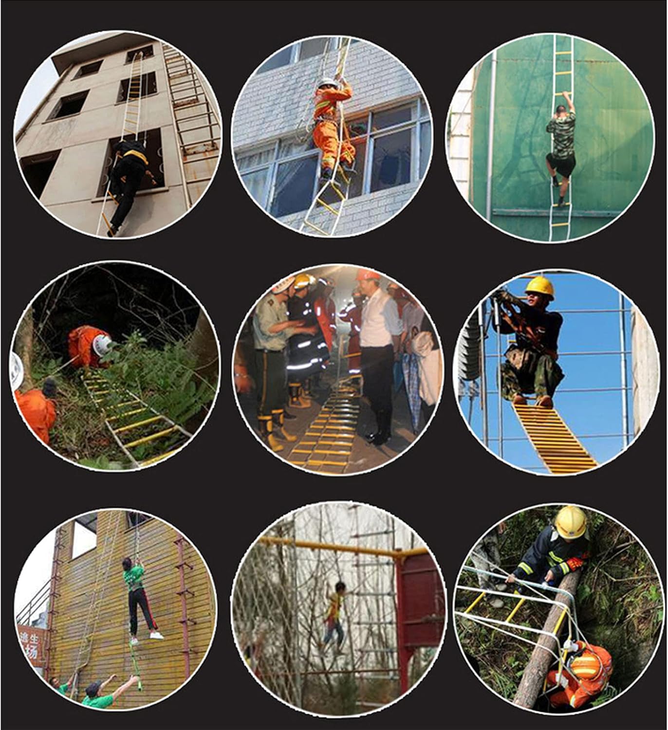 Rope Ladder,y Ladder,Escape Ladder, Emergency Fire Rope Ladder y Ladders, Flame