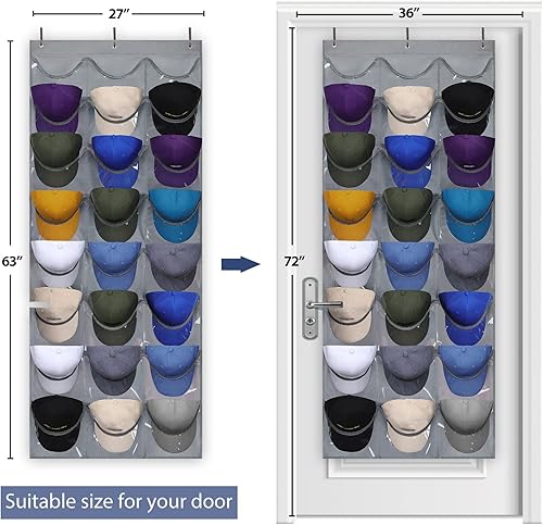 Miniatura 3 de Dofilachy Perchero para sombreros Organizador de sombreros Percheros para gorras de béisbol, soporte visible para sombreros Estante de béisbol