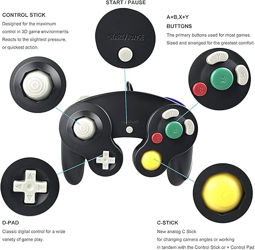 Miniatura 5 de 4 controladores para Gamecube con 4 cables de extensión y adaptador USB de 4 puertos para Switch PC consola Wii U BBRG