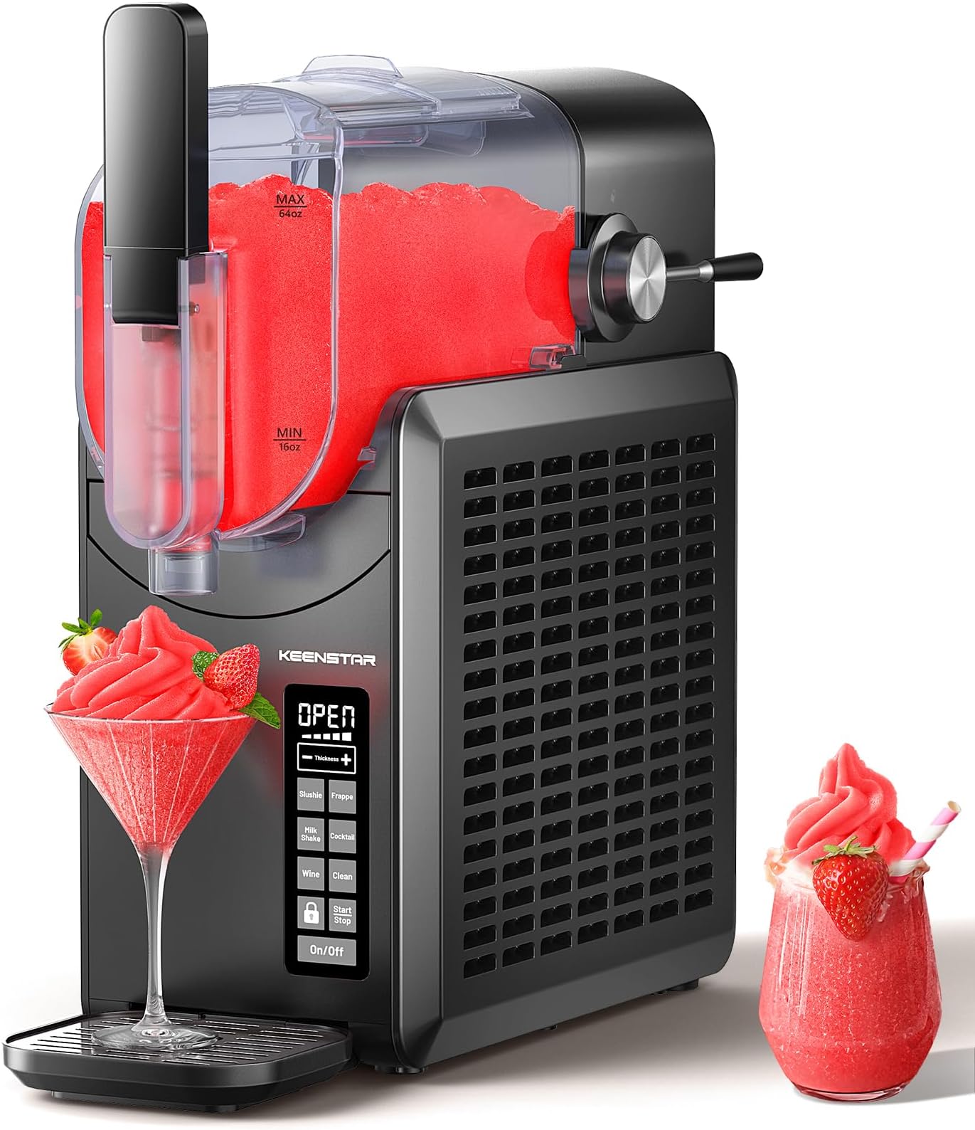 KEENSTAR 88oz Slushie Machine, Slushy Machine for Home with 5 Preset Programs, No Ice Needed, Frozen Drink Maker with Self-Cleaning for Frozen Margaritas, Frappés, Milkshake & More