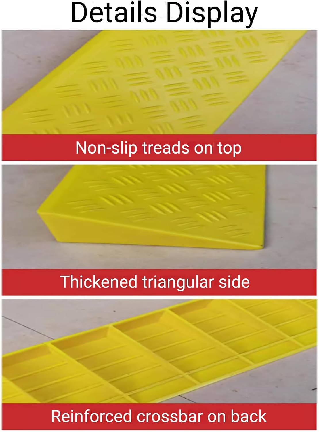 Threshold Ramp, Entry Ramp Indoor Outdoor Doorway Curb Mat,Lightweight Loading Ramp Cushion with Non-Slip for Smooth Access(Black,100x20x9cm/39.4x7.9x3.5in)