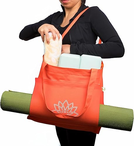 Hygge Beaute Bolsa de yoga para mujer con esterilla de yoga para esterilla de yoga para alfombrillas pequeñas o medianas (17 x 13.75 x 5 pulgadas),