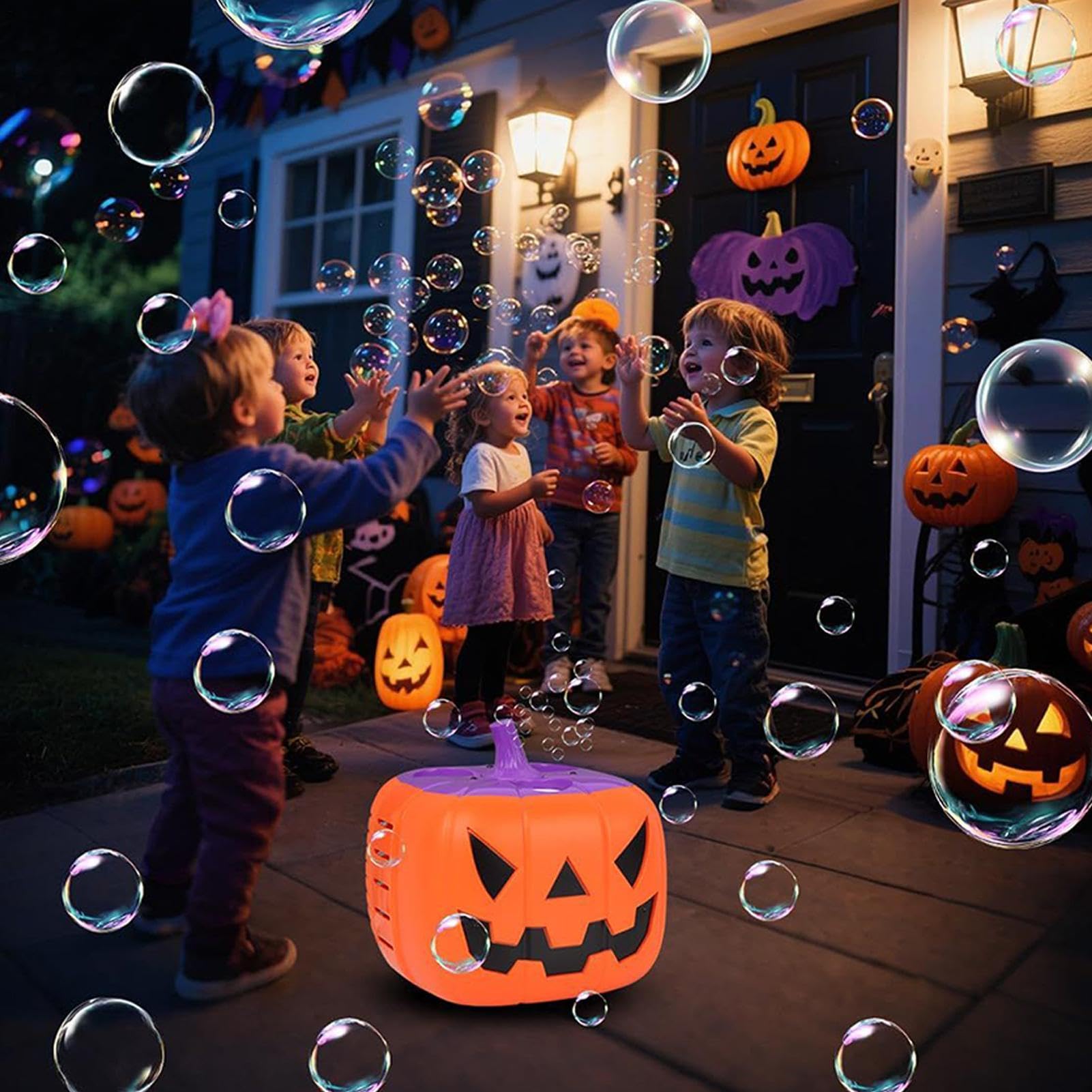 Máquina de Burbujas de Halloween Decoración de Calabaza con Sonido y luz