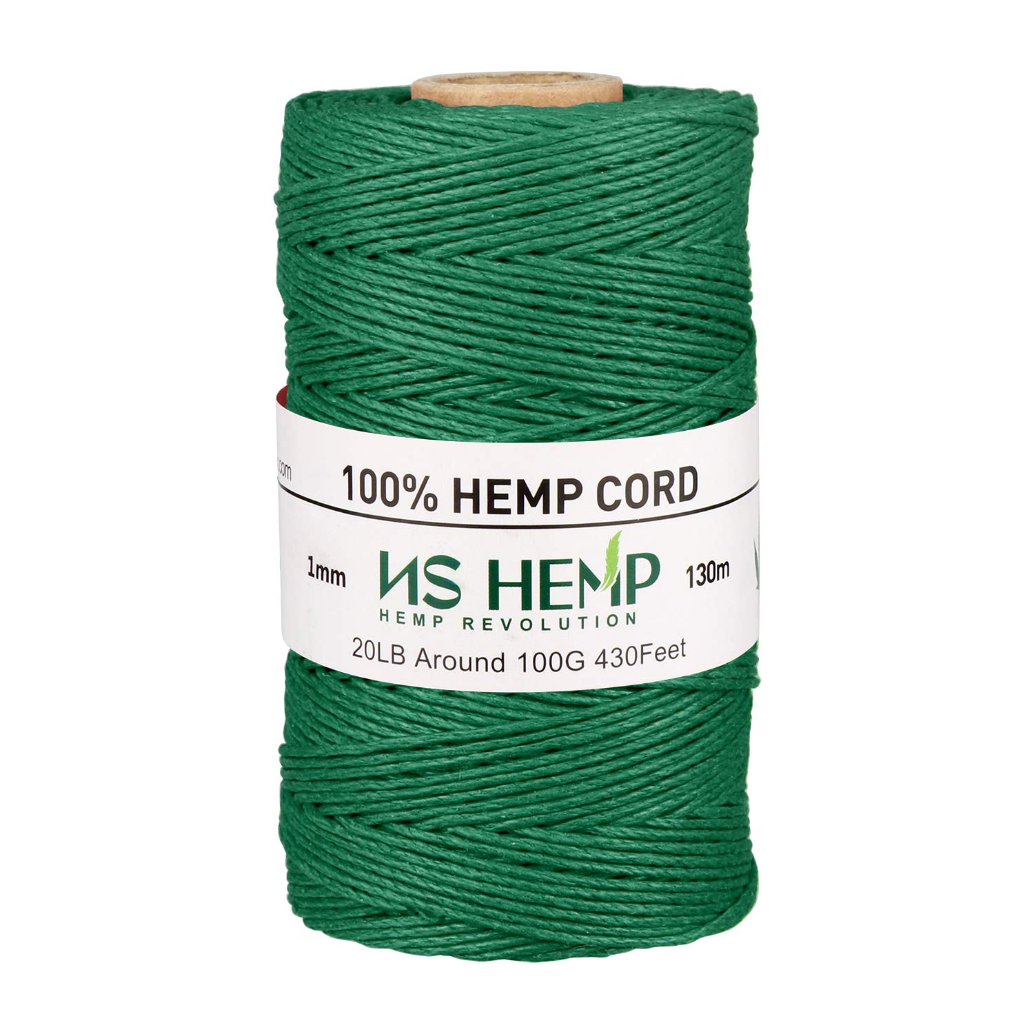 【 NS HEMP 】 Sustainable Hemp Twine Spool for Jewelry Making Bracelets Necklaces Arts Crafts Gift Decoration - 1mm 130 Meters (036 Dark Forest) — image 1