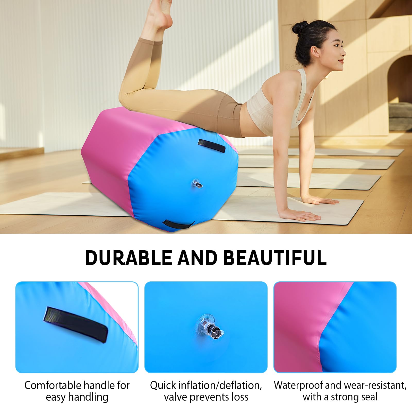 Colchoneta Airtrack Inflable 70x90cm para Yoga, Gimnasia y Entrenamiento en Casa
