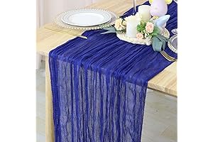 Rustic Blue Cheesecloth Table Runner for Boho Wedding Decorations