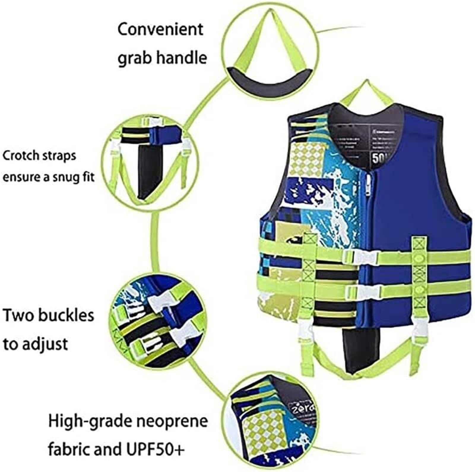 Gilet De Sauvetage Pêche ALEPXS – Polyester/maille, Réglable, 4 Poches Poitrine, Flottabilité EPE – Pour Kayak, Voile, Bateau