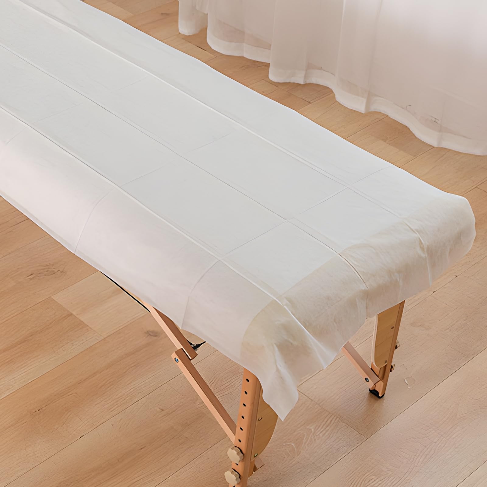 Camilla de masaje funda de tela no tejida, 100 sábanas desechables, para camas de masaje, ropa de cama de hotel para salón de belleza, spa, masaje, hoteles, 80 x 180 cm (blanco)