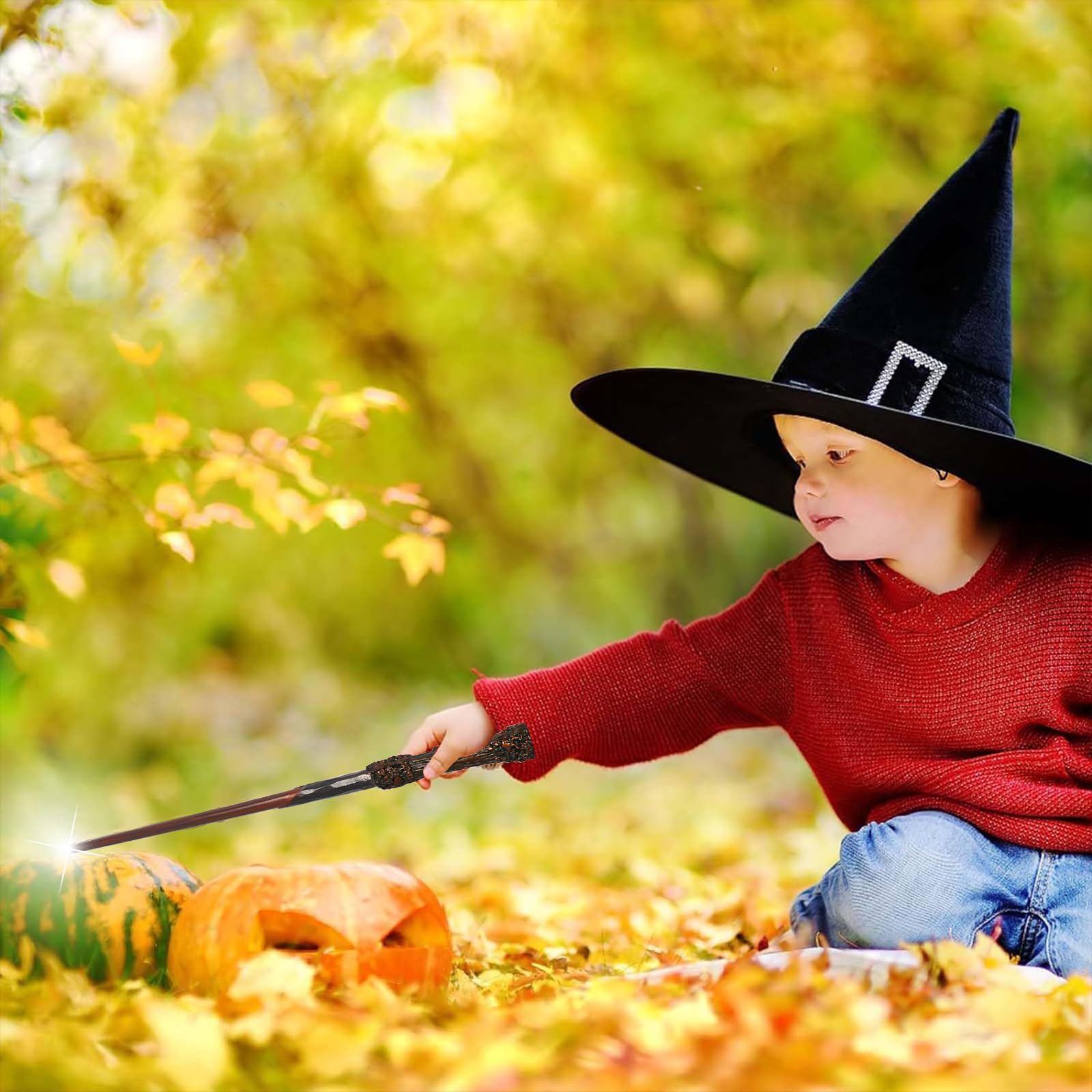 MeYuxg Zauberstab Harry Potter-Harry Zauberstab mit Licht aus Kunststoff Spielzeug Cosplay Props Fanartikel für Kinder ab 7 Jahren Geschenk Deko