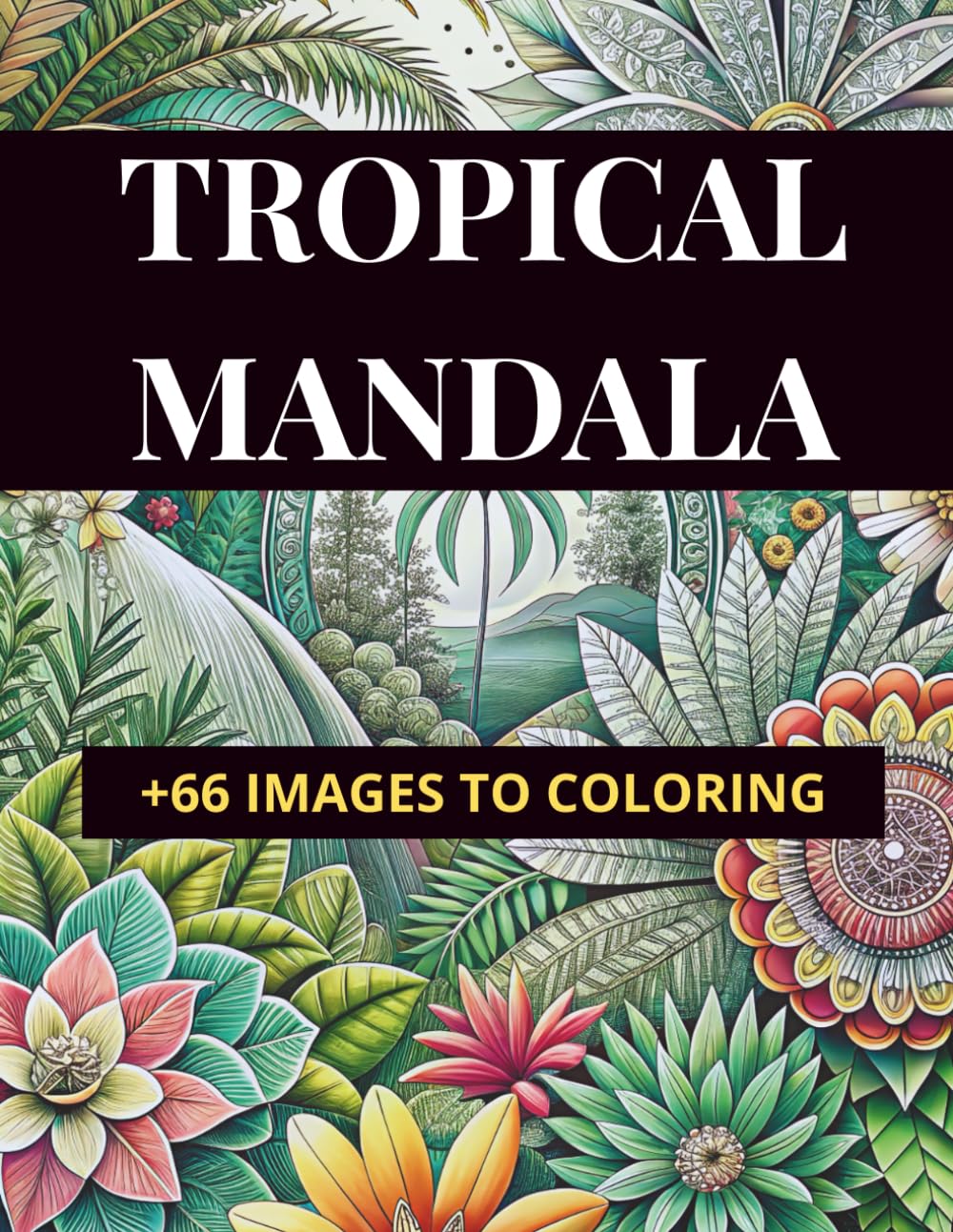 Tropical Mandala: A Beautiful Adult Coloring Book with Tropical Mandalas, Exotic Flowers, Jungle Plants, Waterfalls and Scenic Landscapes for Relaxation and Mindful Coloring - Vol 1 - English Language