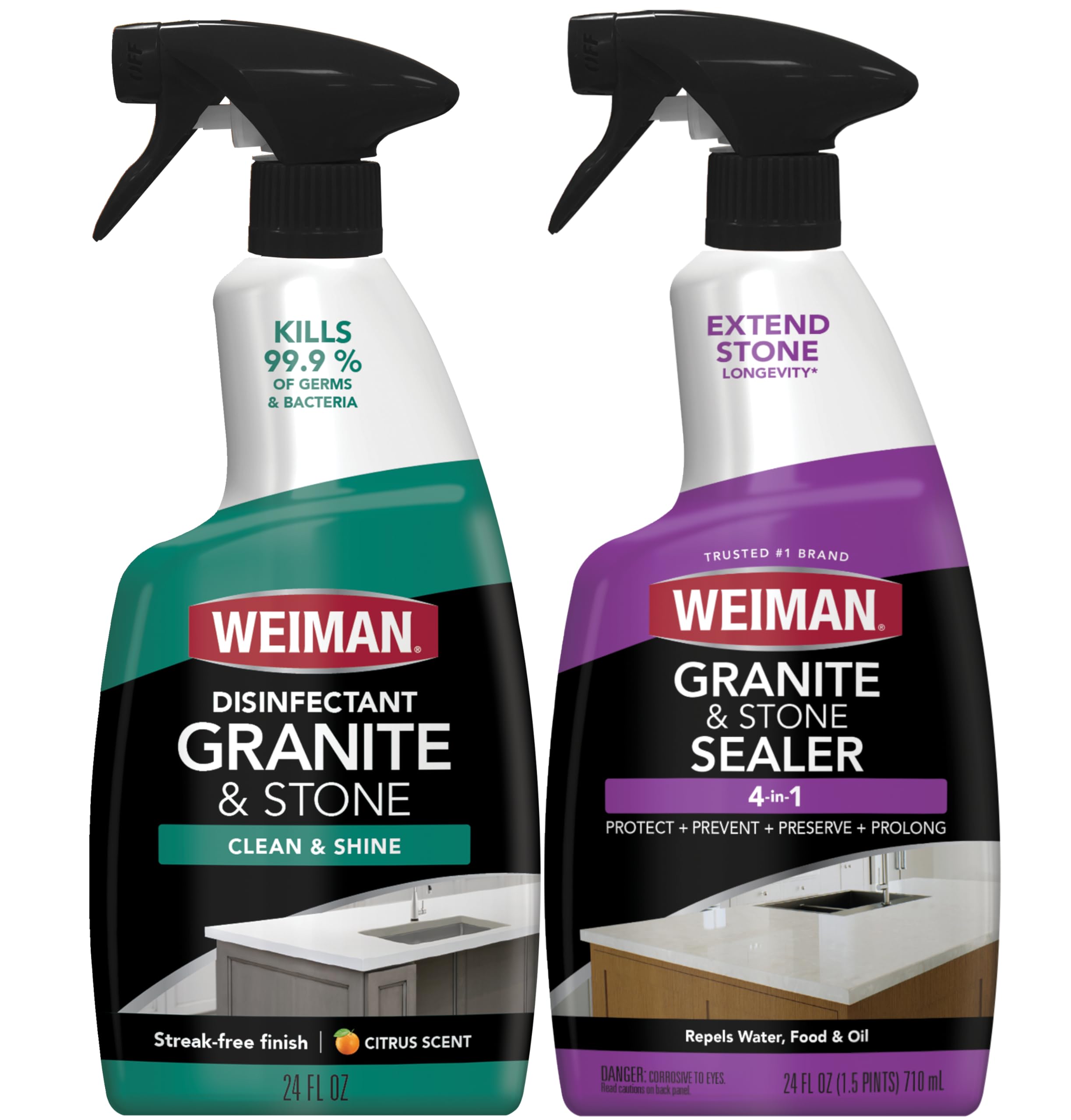 Weiman Disinfecting Granite & Stone Daily Cleaner and Sealer Kit