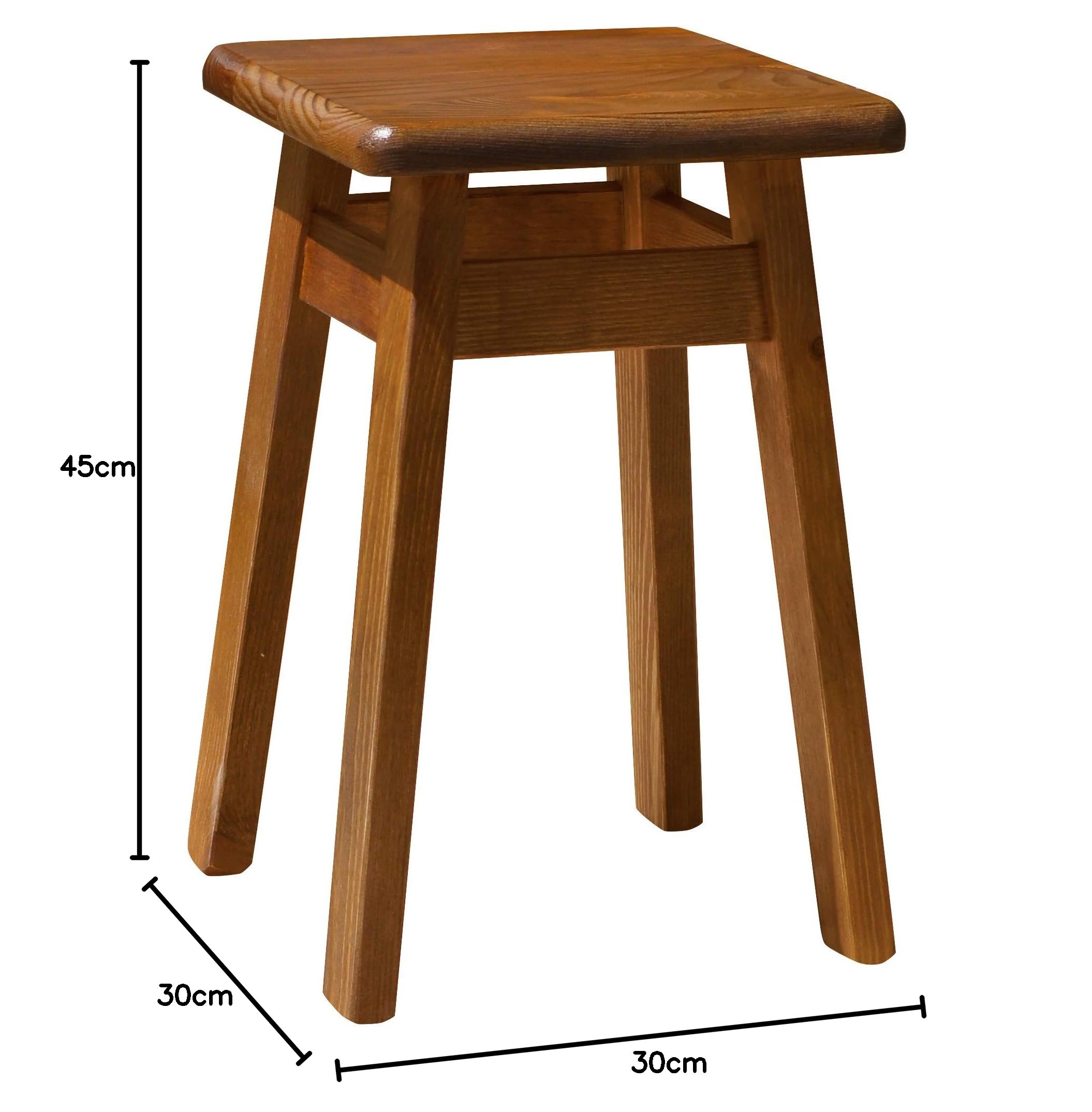 Pino de madera maciza de madera taburete bajo (roble)