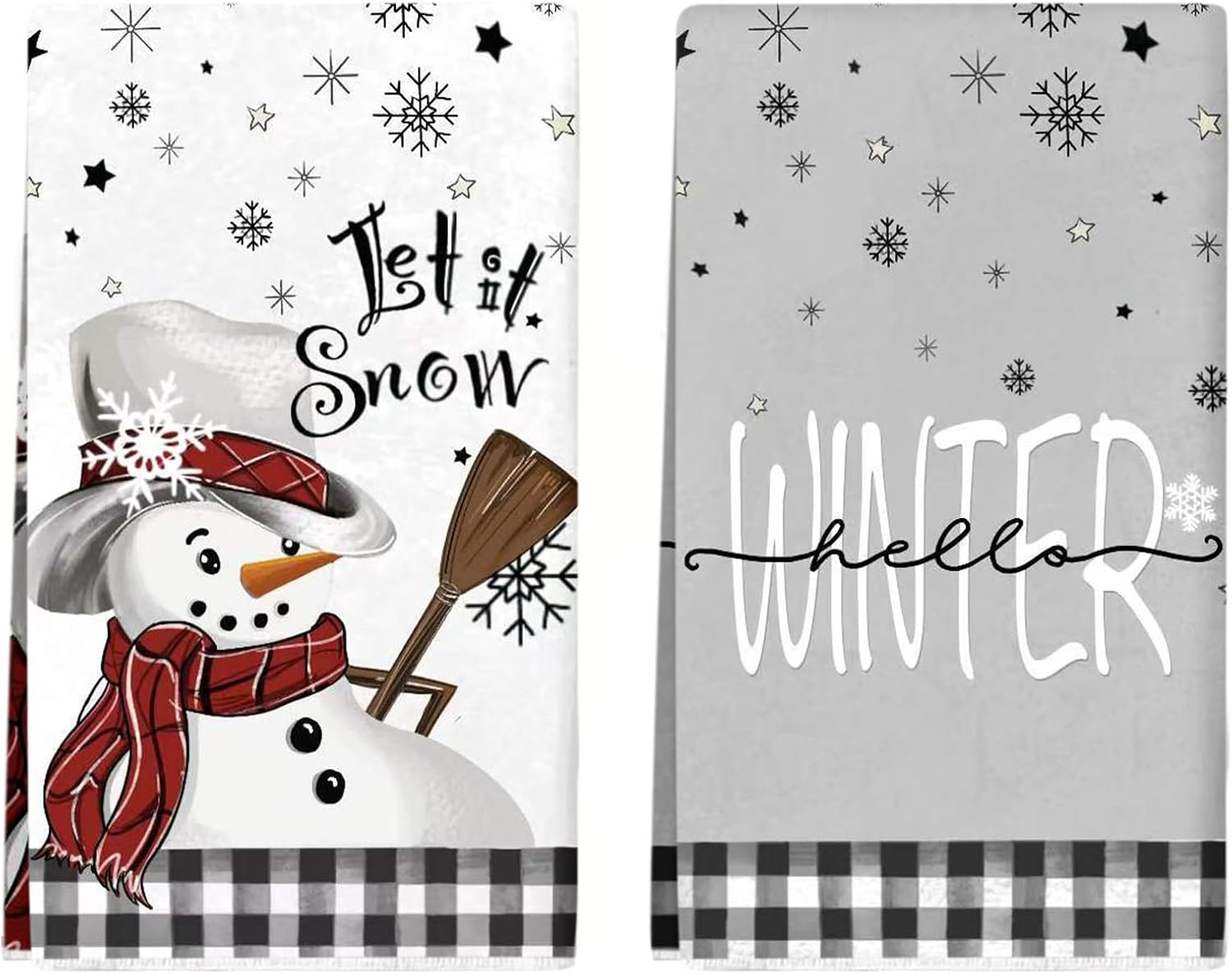 2 Pack Snowman Christmas Kitchen Towels Dish Towels, 16 Inch X 26 Inch, Lint Free Winter Decoration Hand Towels for Home 2 Pack Snowman Christmas Kitchen Towels Dish Towels, 16 Inch X 26 Inch, Lint Free Winter Decoration Hand Towels for Home