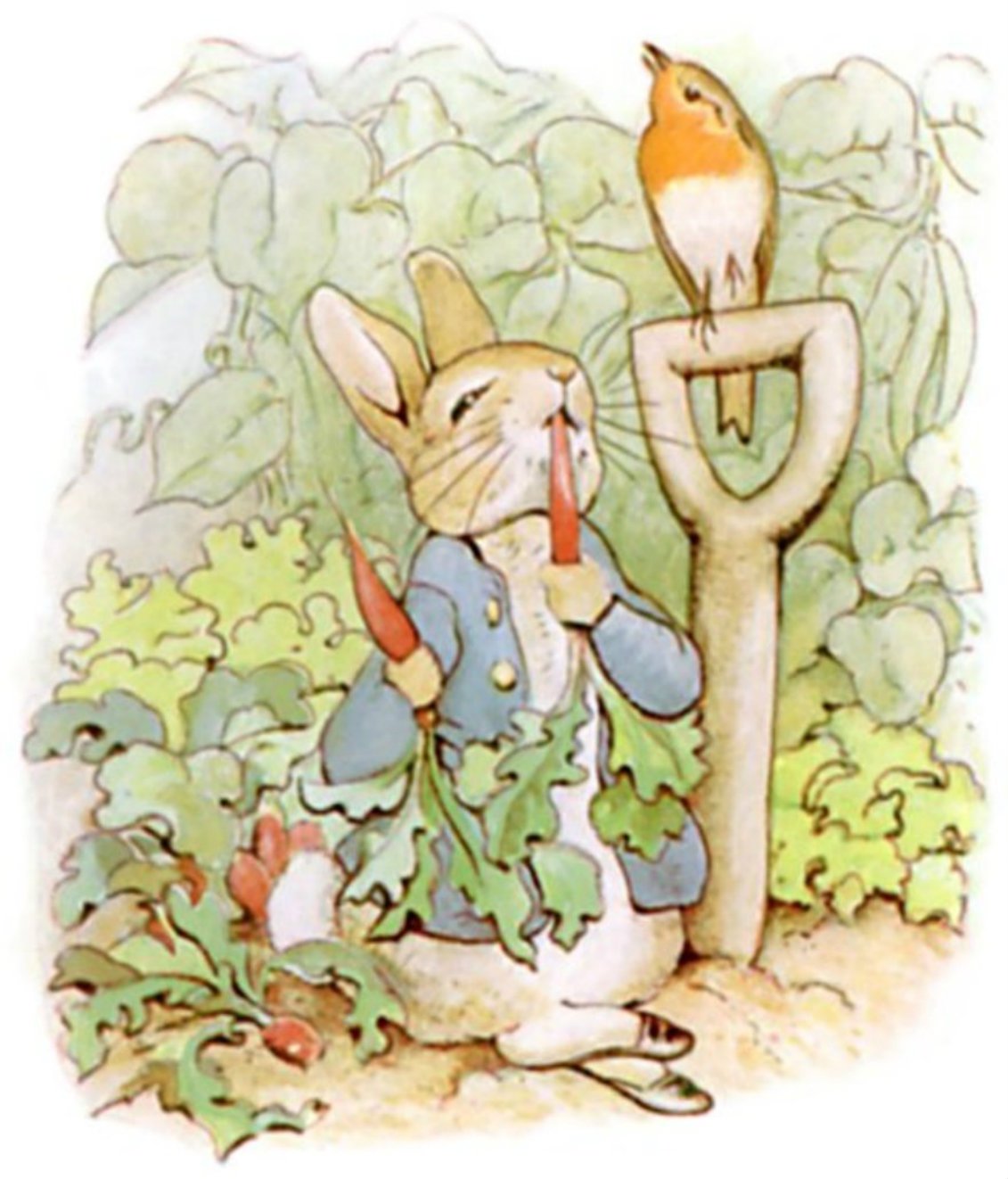 Amazon.com: Peter Rabbit Eating Carrots, Vintage Art Print, Baby