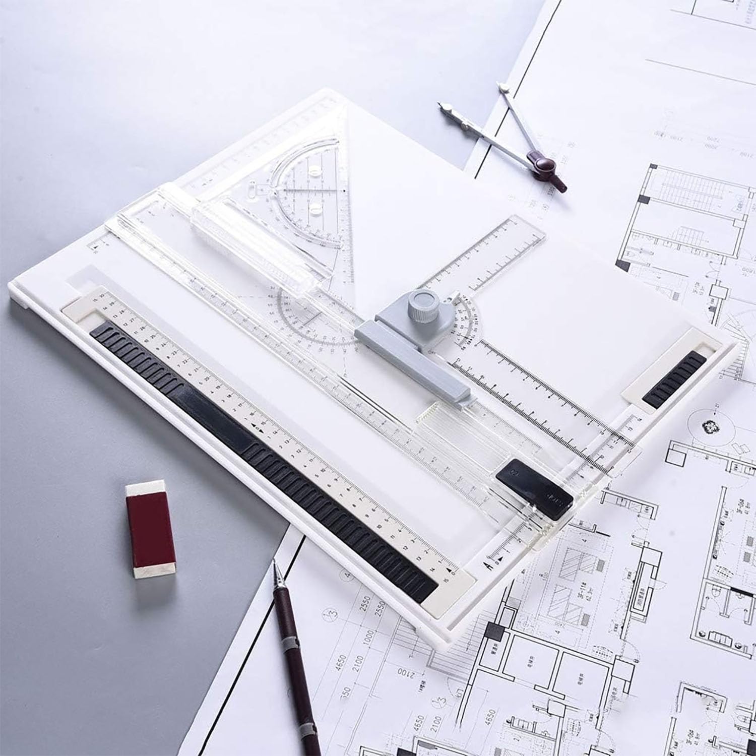 Strumenti Multifunzionali Per Tavoli Da Disegno A4, Tavolo Da Disegno, Tavolo Da Disegno Con Angolo Regolabile Con Goniometro Triangolare E Righello, Misurazione Angolare Con Righello Trasparente