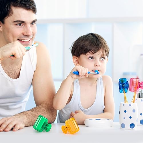 Miniatura 5 de Paquete de 4 fundas protectoras para cepillos de dientes de viaje, protector de cepillo de dientes, estuche protector de plástico portátil para