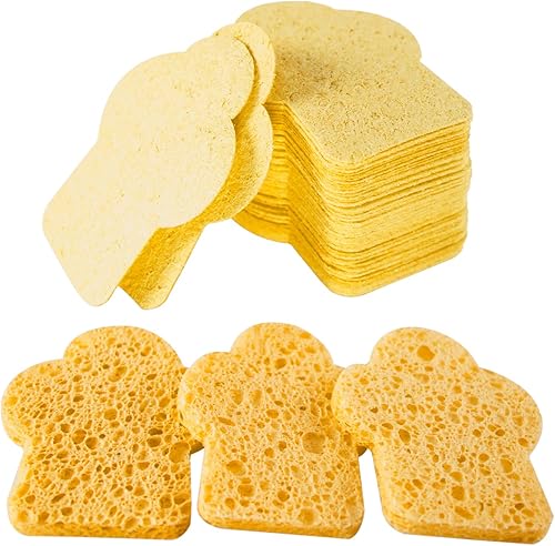 Spunspon Esponjas de celulosa, esponja de cocina para fregar, limpiar los desastres difíciles sin rayar esponjas de cocina, esponja facial