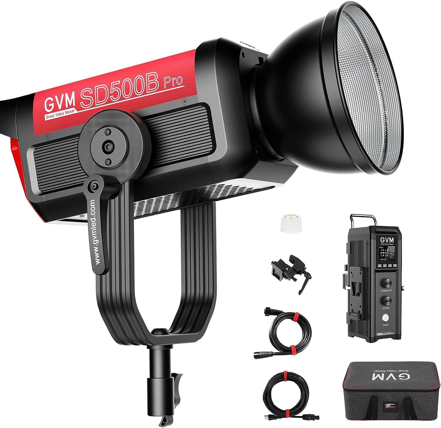 GVM Great Video MakerPro SD500B 500W LED Light, Bowens Mount Studio Light, 61600 Lux/1 m Two-Tone Lighting Set, LED Photography Continuous Light for Studiostes YouTube Film CRI 97+, 2700K-6800K