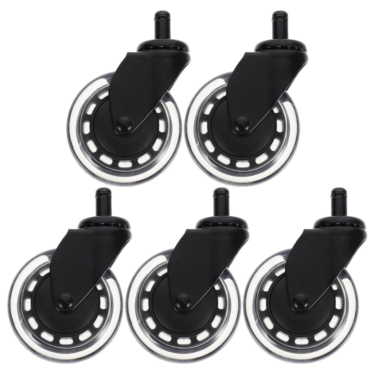 5pcs 3-inch Pu Office Chair Wheels Replacement General Use Furniture Casters for Computer Desk Chairs Smooth Rolling Caster Wheels for Home and Office Use