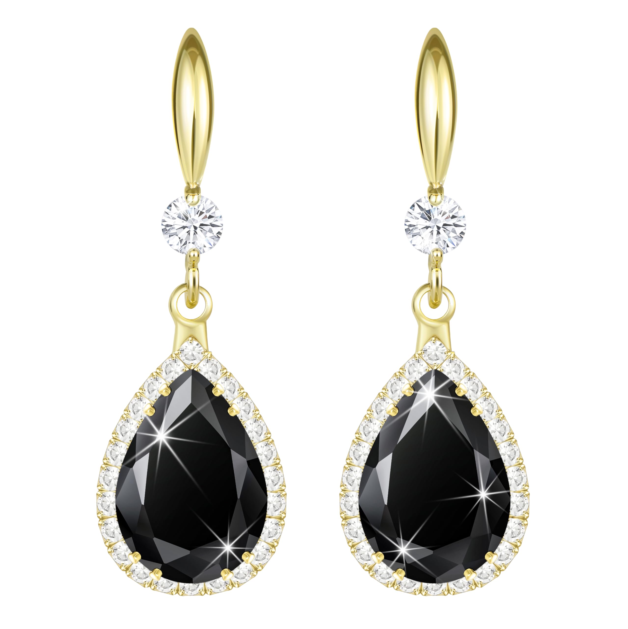 Imitation Diamond Dangle Earrings for Women Trendy, Rhinestone Drop Chandelier Earrings, Teardrop Crystal Cubic Zirconia Wedding Jewelry Set, 14K Gold/Rose Gold/Silver Tone