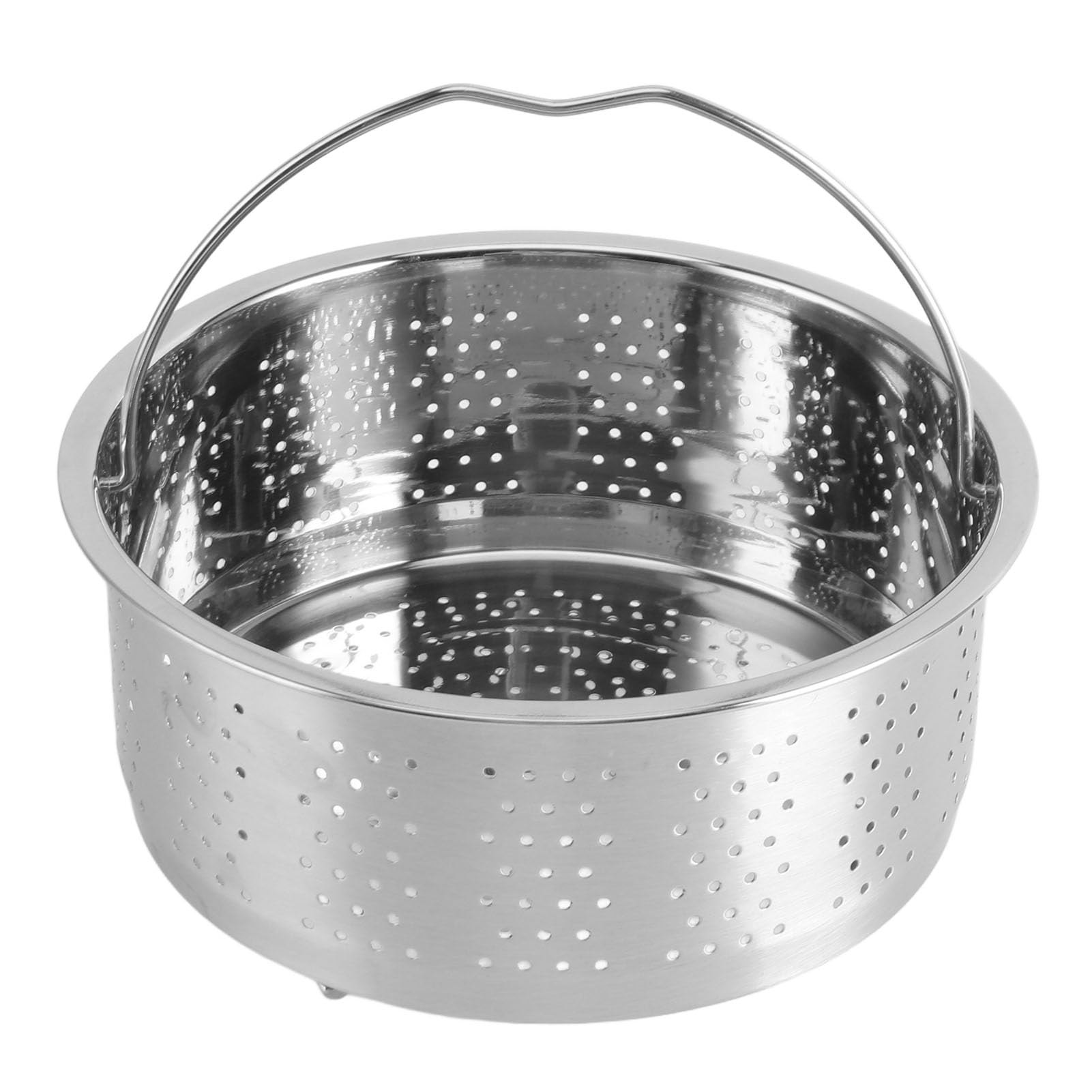 Canasta de vapor para verduras antiadherente con asa, inserto de cesta de vapor de acero inoxidable para ollas, inserto de olla de arroz para eliminación de azúcar (17,5 cm)