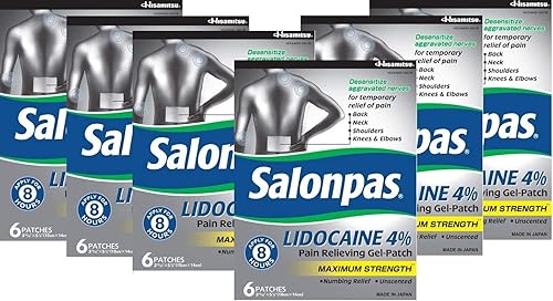Salonpas LIDOCAINE - Parche de gel especial para aliviar el dolor de máxima fuerza
