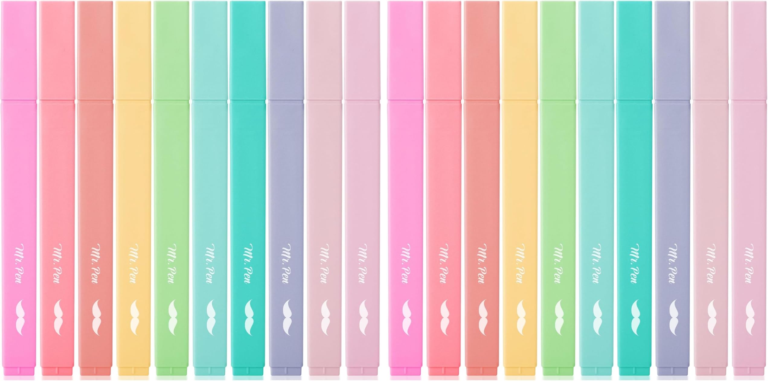 Mr. Pen- Aesthetic Highlighters, 10 pcs, Chisel Tip, Pastel Colors, Cute Highlighters Assorted Colors (Pack of 2)