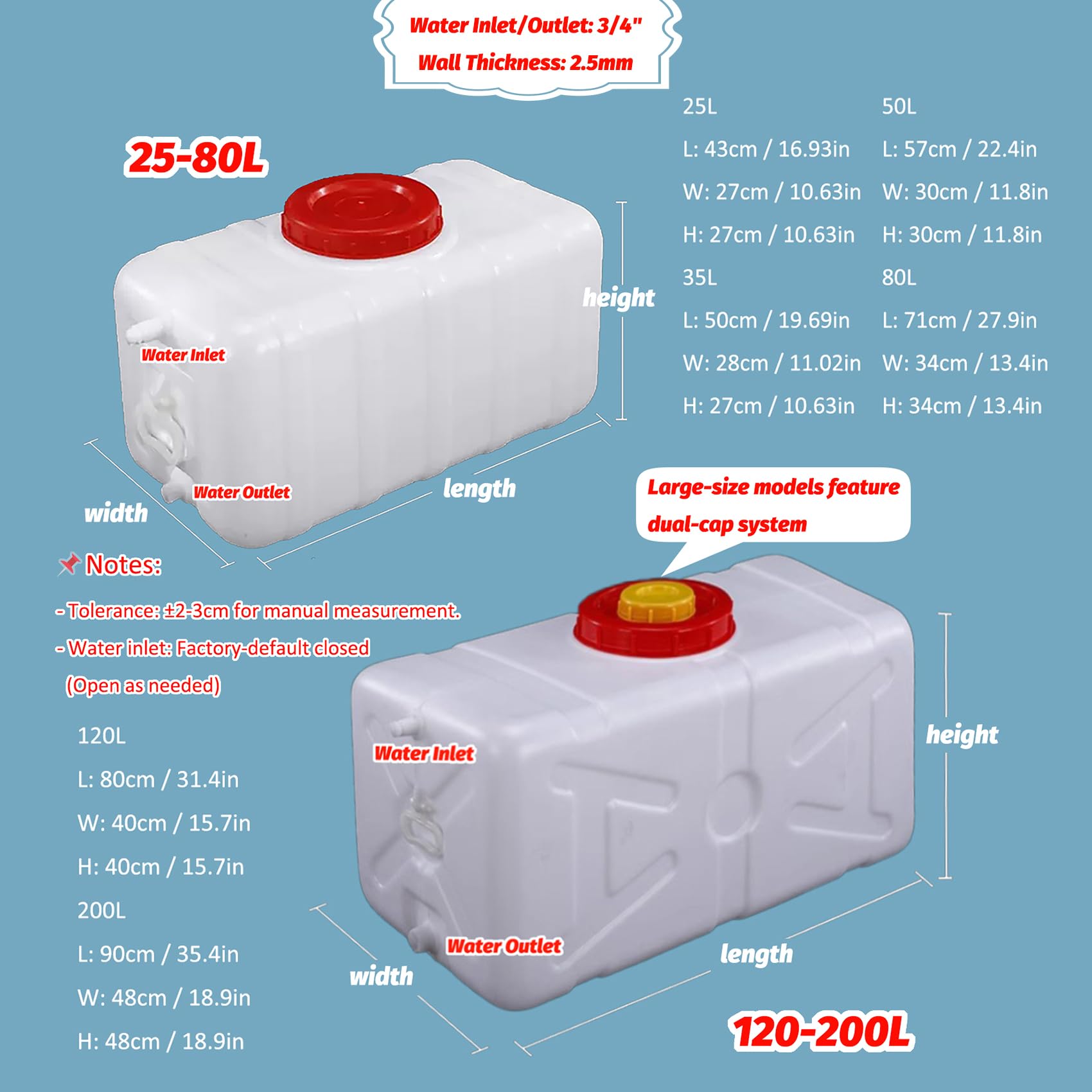 Bidon D'eau Avec Robinet 10 L Et Entonnoir Caché, Réservoir D