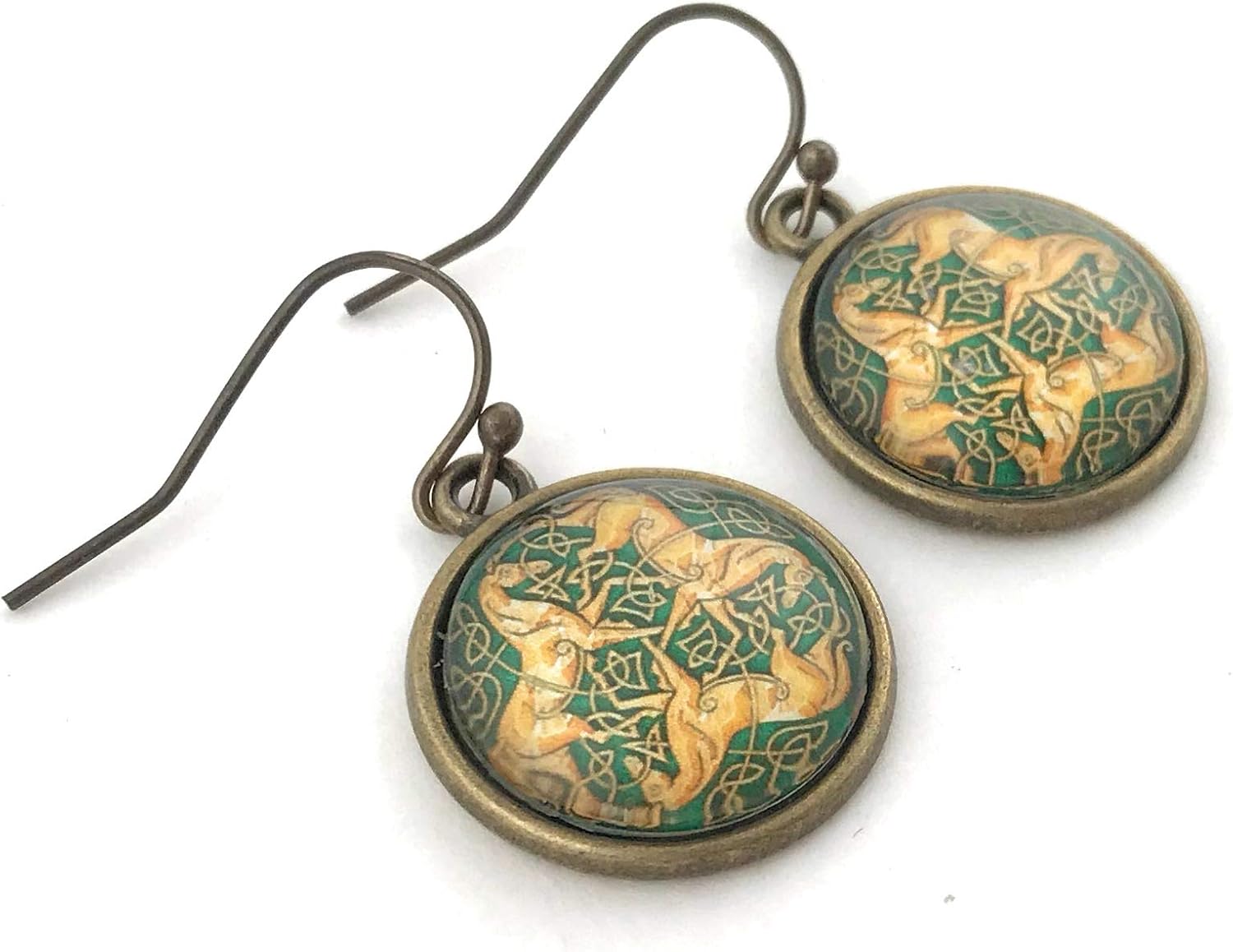 Celtic Horse Earrings - Three Horses with Celtic Knot - Handmade