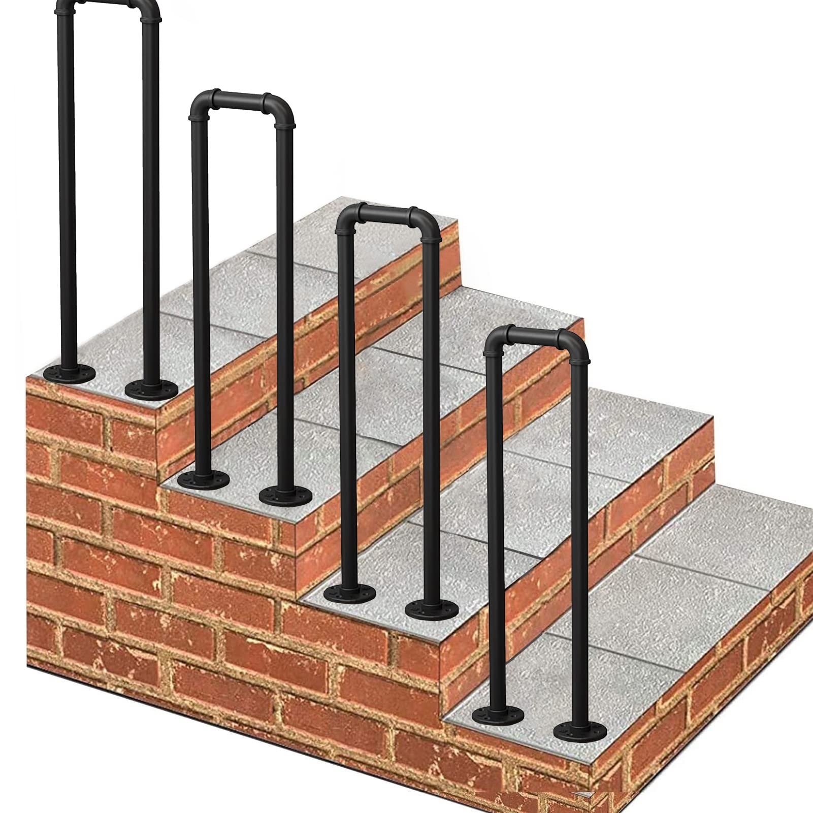 Main courante de transition externe pour escalier de terrasse et perron