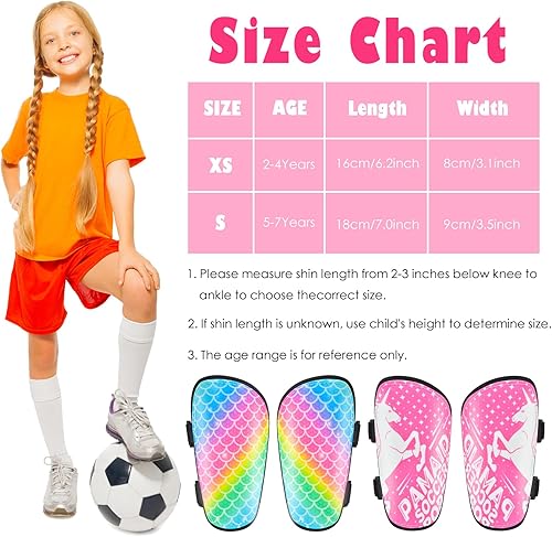 Miniatura 5 de Espinilleras de fútbol para niños y niñas, jóvenes, espinilleras, equipo de protección para niñas de 2 a 7 años para juegos de fútbol, protección de