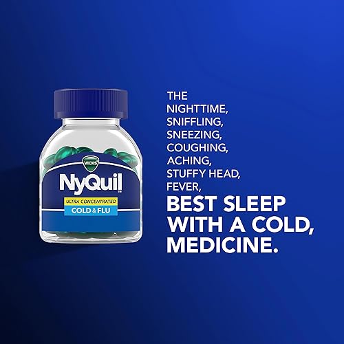 Miniatura 6 de DayQuil & NyQuil - Paquete combinado de medicamentos ultra concentrados para el resfriado y la gripe, durante el día y la noche, alivio para la tos,