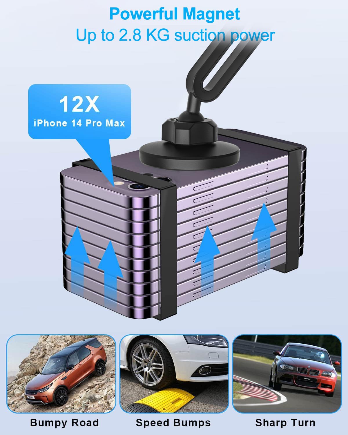 Magnetyczny uchwyt samochodowy na telefon [2 sztuki] Oilcan uchwyt na telefon uchwyt na kubek samochodowy Mag-safe i magnetyczny uchwyt na kratkę samochodową do serii iPhone / etui Mag-Safe