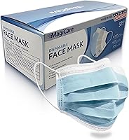 MagiCare Made in USA Blue Disposable Face Masks - ASTM Level 1 Medical Grade 3-Ply, Breathable Comfort for Adults - 50ct Box