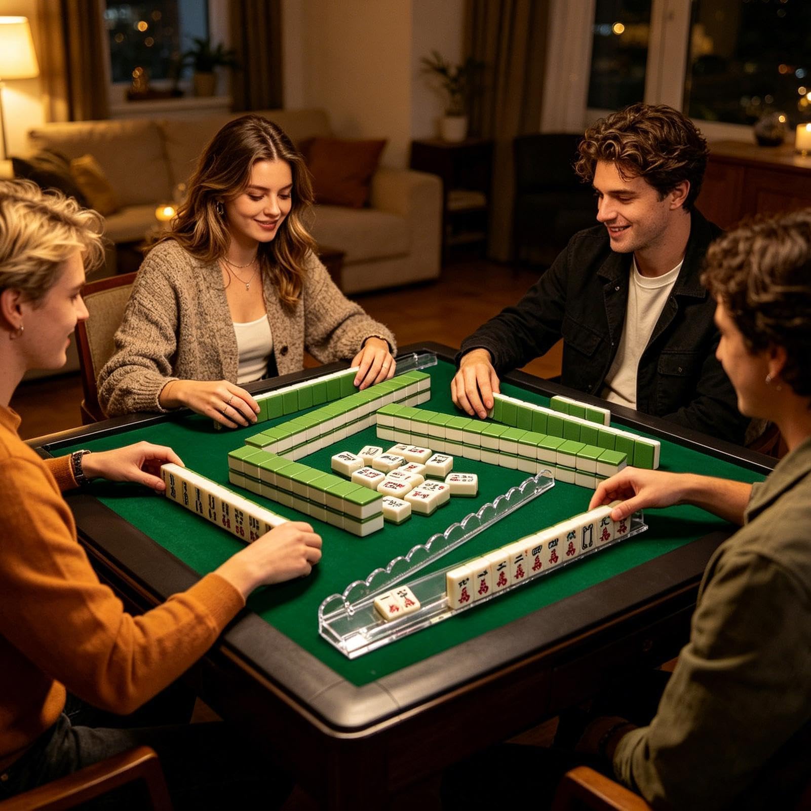 Porta Tessere Mahjong Supporto Magnetico Trasparente Portatile | Porta Tessere Mahjong Da Viaggio 50,8 cm Per Adulti Principianti Donne Uomini Serate Casa Viaggio Quotidiano Feste