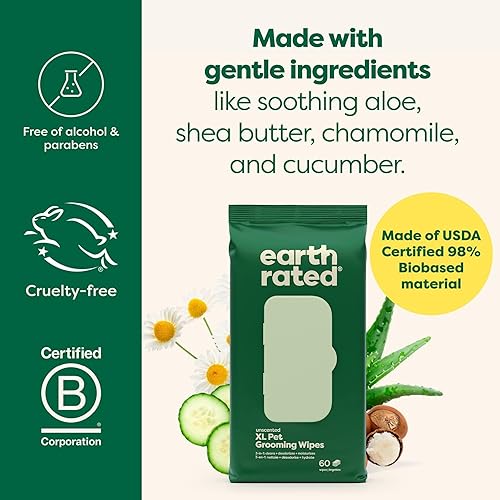 Vista 40 de Earth Rated - Toallitas hipoalergénicas para perros, para limpieza y control de olores, para patas, cuerpo y trasero, perfectas para cachorros