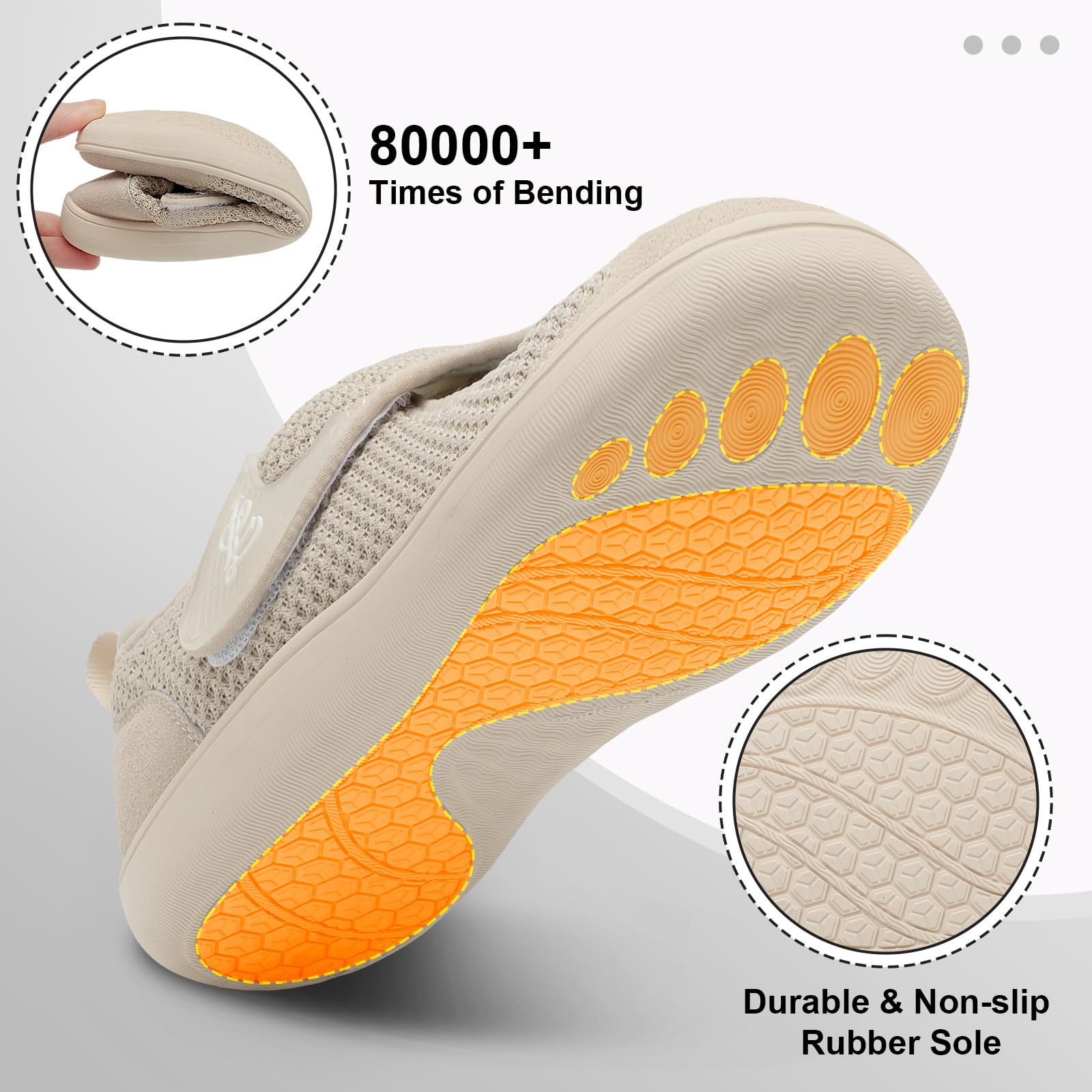 LeIsfIt Womens Wide Diabetic Shoes Adjustable Barefoot Walking Shoes Breathable Zero Drop Sneakers for Wide Width Arthritis Edema Feet