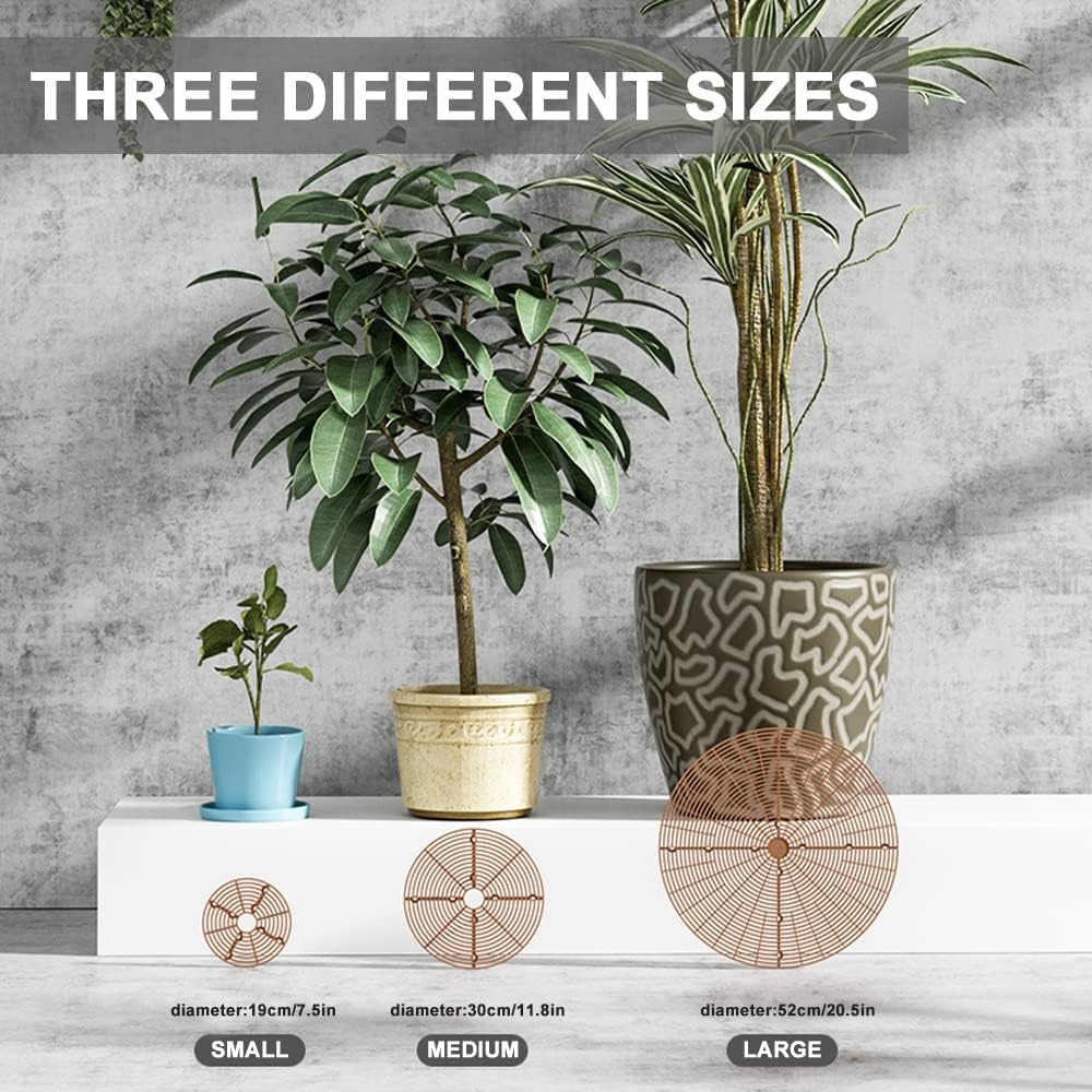 Modixun 2Pack Plant Pot Grid, Cuttable Flower Pot Soil Cover Protectors with Deep Stakes, Dogs, Cats Digging Stopper - Image 3