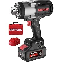 ROTAKE 20V Professional 1" Cordless Impact Wrench Kit, 1880 FT-LBS Nut-Busting Torque, High Torque Brushless Impact Gun, 3-in-1 Unibody Hammer Case, Includes 8.0Ah Battery & 4A Fast Charger, TB6