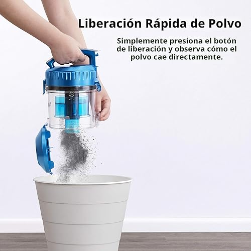 Miniatura 6 de Eureka Aspiradora ciclónica sin bolsa de 2.5L, aspiradora ligera para alfombras y suelos duros, NEN110A, azul