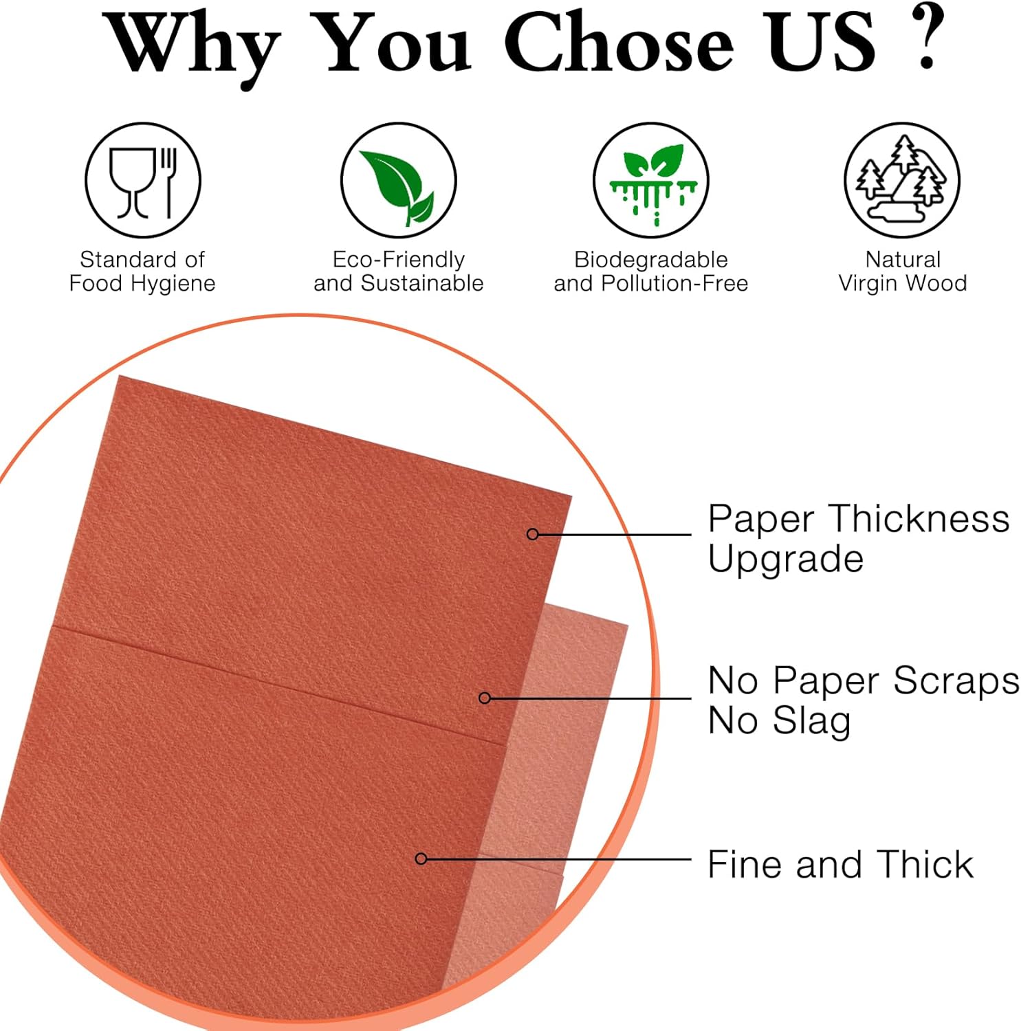 Terracotta Disposable Napkins with Built-in Flatware Pocket, Linen Feel Prefolded Dinner Napkins for Weddings, Parties, Thanksgiving, Evening Events, 100 Pack