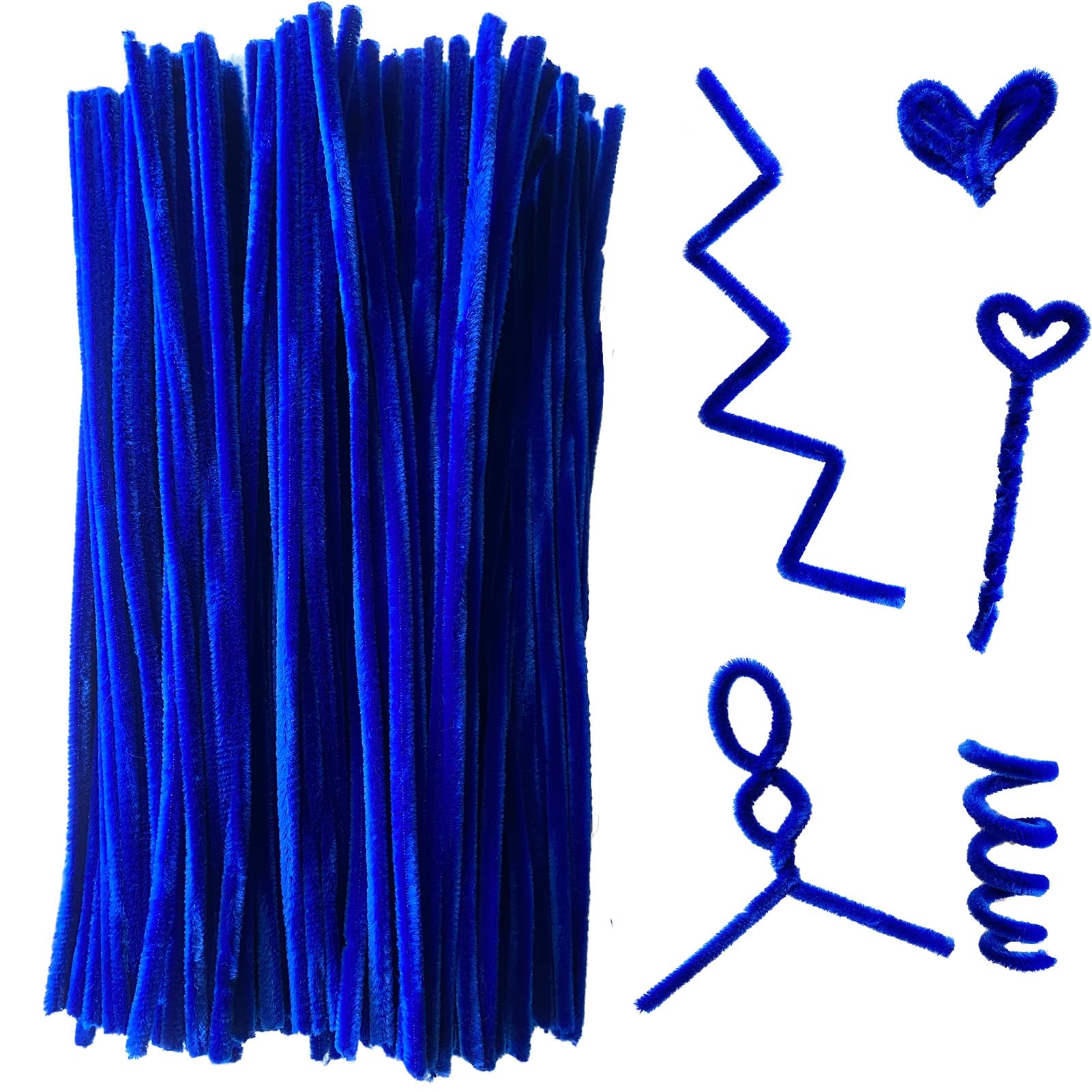 Blue Pipe Cleaners - Limpiadores de tuberías a granel, suministros de manualidades, 200 unidades, color azul