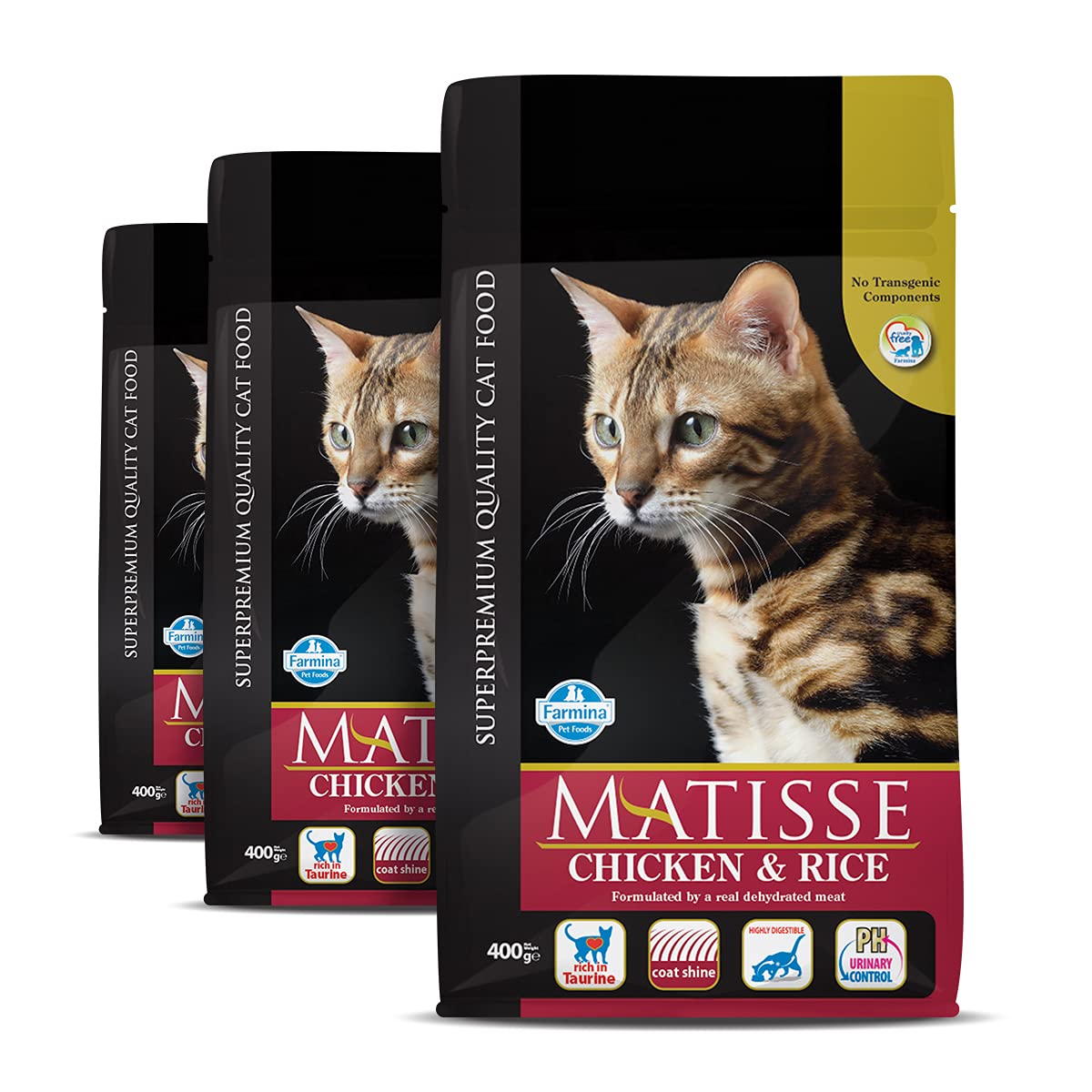 FARMINA PET FOODS Matisse - Chicken & Rice - Cat Dry Food - Adult (Pack of 3,