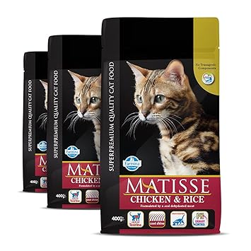 Matisse - Chicken & Rice - Cat Dry Food - Adult (Pack of 3, Each 400Gms)
